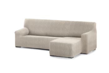 EYSA - Funda sofá chaise longue elástica derecha b/c crudo 250 - 360 cm