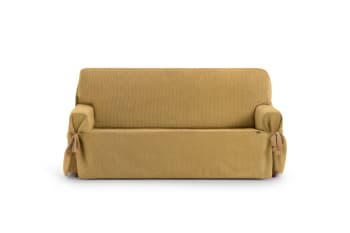 EYSA - Housse de canapé 2 places avec des rubans jaune 140 - 180 cm