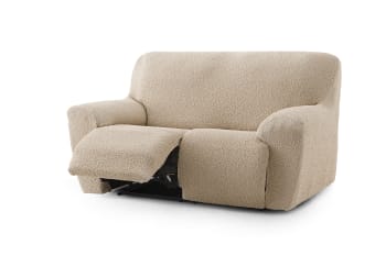 EYSA - Housse de canapé 3 places relax extensible beige 200 - 260 cm