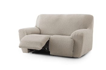 EYSA - Housse de canapé 3 places relax extensible écru 200 - 260 cm