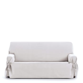 EYSA - Funda de sofá 3 plazas con lazos blanco 180 - 230 cm
