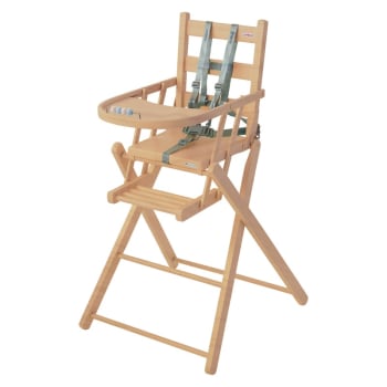 SARAH - Chaise haute extra-pliante naturel vernis