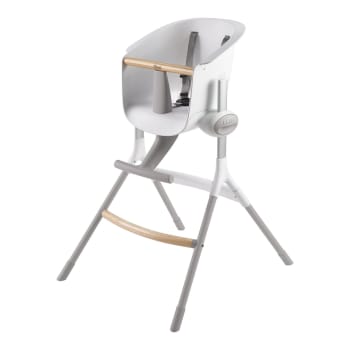 Up and down - Chaise haute évolutive fabriquée en France gris/blanc