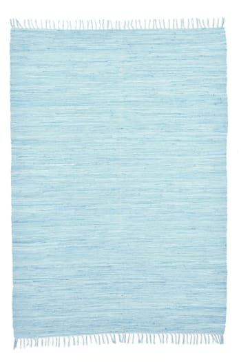 HAPPY COTTON - Tapis réversible en coton - tissé à la main - Bleu Claire 120x180