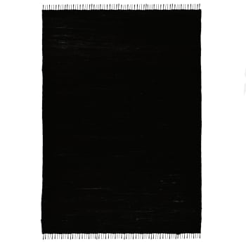 HAPPY COTTON - Tapis réversible en coton - tissé à la main - Noir 40x60