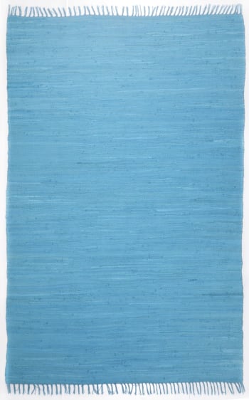 HAPPY COTTON - Tapis réversible en coton - tissé à la main - Turquoise 40x60