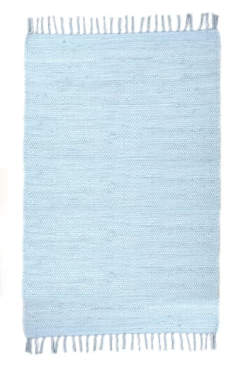 HAPPY COTTON - Tapis réversible en coton - tissé à la main - Bleu Claire 70x140
