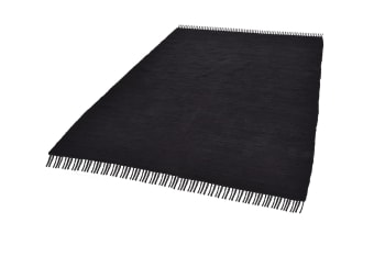 HAPPY COTTON - Tapis réversible en coton - tissé à la main - Noir 120x180