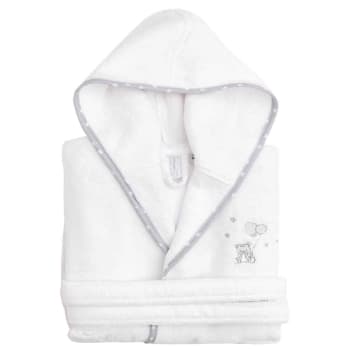 Baby soft ours - Peignoir enfant en coton peigné zéro twist  blanc 06 ans