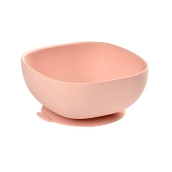 Apprentissage repas - Bol ventouse pour bébé en silicone rose