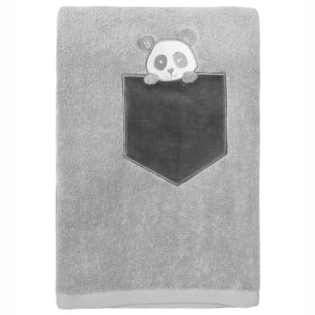 Panda - Drap de bain enfant  gris perle 70x130 cm