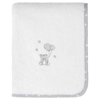 Baby soft ours - Drap de bain en coton peigné zéro twist  blanc 70x130 cm
