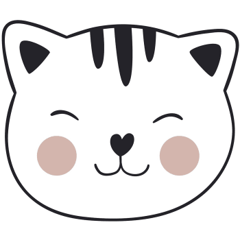 Kitty - Coussin enfant imprimé forme  en Coton Blanc 35x30 cm