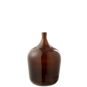 CARAFE - Jarrón de vidrio marrón en forma de botella de 35x35x56 cm
