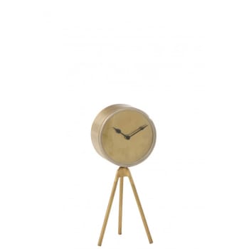 Reloj de mesa en metal dorado - mueblescartón.es