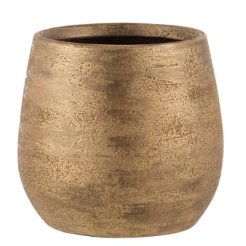 IRRÉGULIER - Maceta irregular rugoso cerámica oro alt. 23 cm