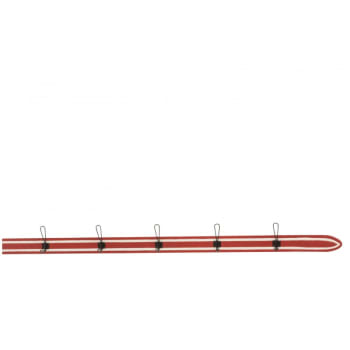 SKI - Portemanteau 5 crochets bois rouge/blanc L170cm