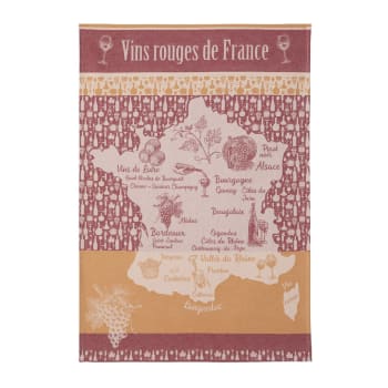 Vins rouge de france - Torchon en coton rouge 50x75