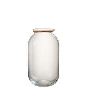 ROXY - Pot décoratif verre/liège transparent H41cm
