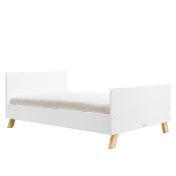 Lisa - Lit 120x200 sommier inclus blanc naturel