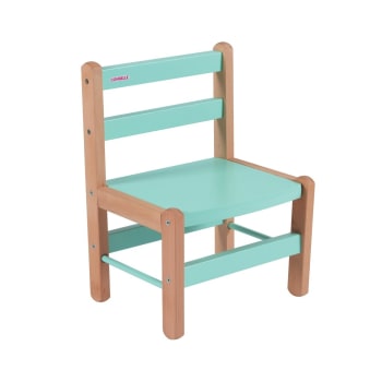 LOUISE - Chaise enfant en bois bicolore vert menthe