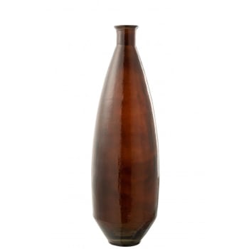 VERRE - Vase ovale verre marron H80cm