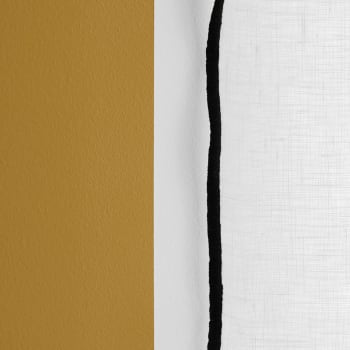 Carlina - Rideau à galon fronceur 200x280 cm Blanc pur et bourdon noir en Lin