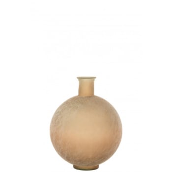 WASH - Vase boule verre beige H44cm