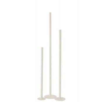 MODERNE - Set de 3 candelabros alto moderno hierro opaco blanco alt. 100 cm