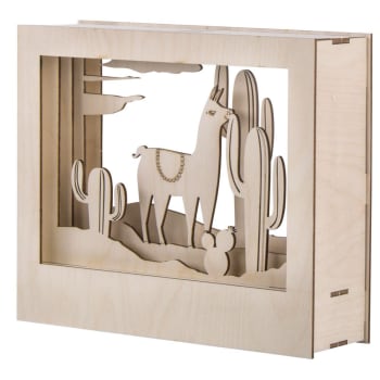 LAMA - Cornice decorativa in legno con modello 3D - 24 x 20 x 6,9 cm - Lama