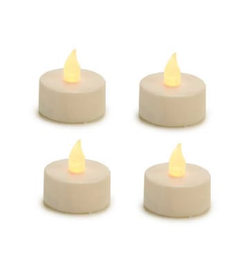 LED - Set de 4 bougies chauffe plat led blanches