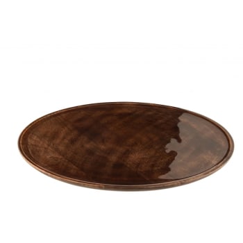 MANGUIER - Bandeja redonda giratoria madera de mango marrón 56x56 cm