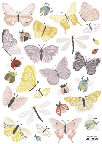 WILDFLOWERS - Planche de stickers Papillons et insectes