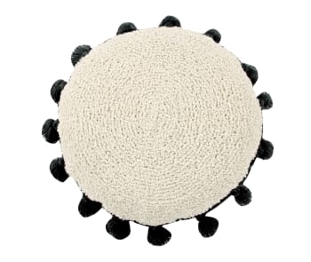 CIRCLE - Cojin redonda algodón blanco 48Ø