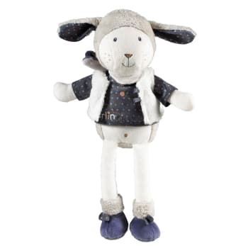Merlin - Doudou Mouton en velours blanc