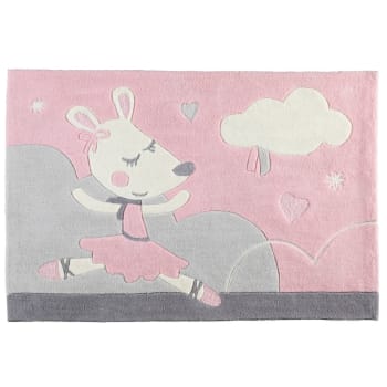 Tapis De Chambre Bébé Sauthon Babyfan En Acrylique Gris Doux - 110x110 Cm Carré
