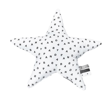 Chao chao - Coussin étoile 30x8cm en coton blanc