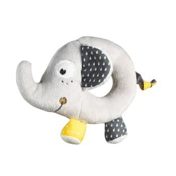 Babyfan - Hochet Eléphant en velours gris