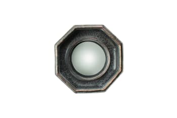 Ornemans - Espejo convexo de resina gris 18x18
