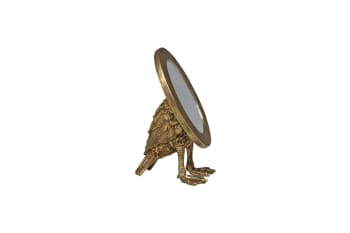 Sorbiers - Miroir ovale en métal doré