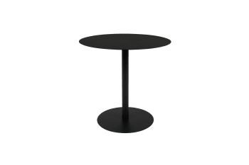 Snow - Pequeña mesa auxiliar redonda de metal negro