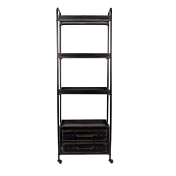 Set Scaffale Bagno Senza Fori In Acciaio Inox Nero, 2 Ripiani + 3 Erogatori 500ml, Imbuto Ed Etichette, Porta Shampoo E Sapone - 2
