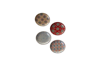 Bohemian - Set di 4 piatti in ceramica multicolore