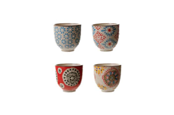 Bohemian - Set aus 4 Espressotassen aus Keramik, mehrfarbig