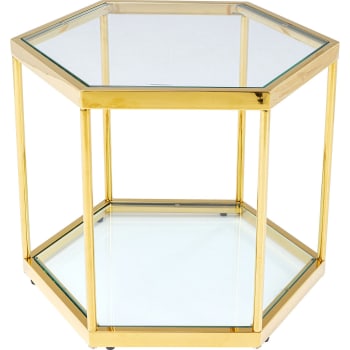 Comb - Table basse en verre et acier doré