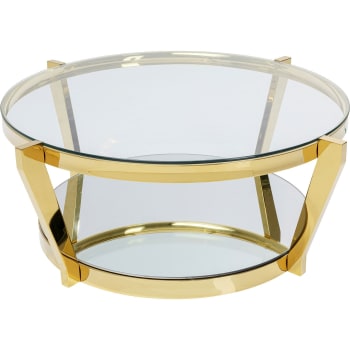 Monocolo - Table basse en verre et acier doré