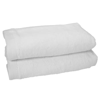 Studio - Lot de 2 serviettes de toilette 500 g/m²  blanc 50x90 cm