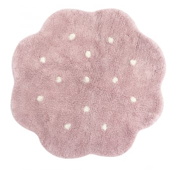 Tappeto lavabile foglia di cotone rosa 90x105 COEUR