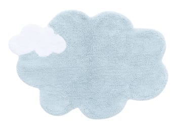 MINI ONES - Tappeto lavabile in cotone blu nuvola 70x100