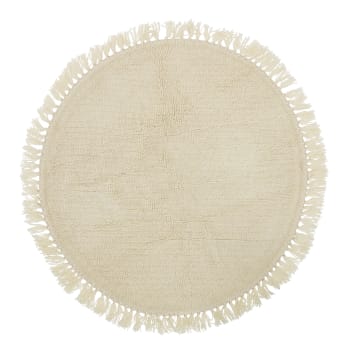 UN JOUR, UN DÉSERT - Teppich aus ecrufarbener Wolle, 110 cm